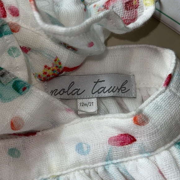 Nola Tawk White Organic Cotton Muslin Dress in Gumball Print - Picture 9 of 9